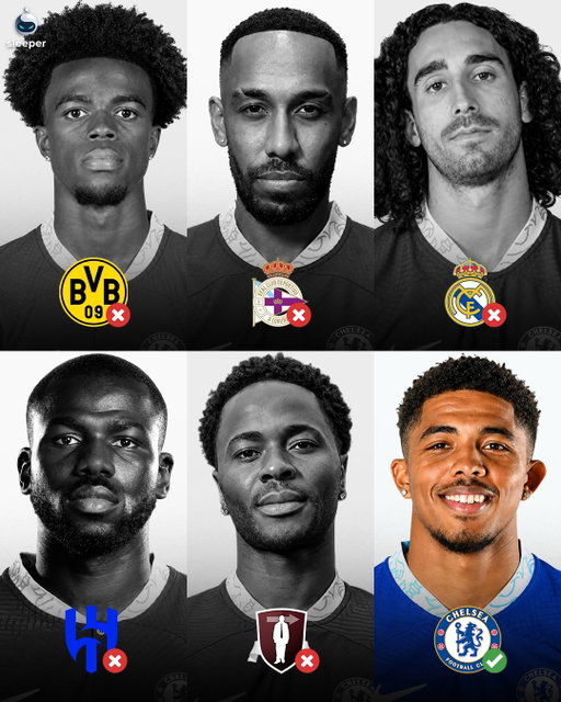 Only 1 signing remains at Chelsea from Todd Boehly‘s first transfer window! 😳

❌ Carney Chukwuemeka - Dortmund
❌ Aubameyang - Deportivo A Coruna
❌ Marc Cucurella - Real Madrid
❌ Kalidou Koulibaly - Al Hilal
❌ Raheem Sterling - Free agent

The only one still at the club is Wesley Fofana… is this further evidence that Blue Co are completely out of their depth? 😬

#chelseafc #cfc #premierleague