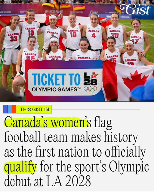 CANADA BECOME THE FIRST EVER TO PUNCH A TICKET TO LA28 IN FLAG FOOTBALL! 🇨🇦🏈⁣
⁣
Canada’s women’s flag football team has officially punched its ticket to LA 2028 after a dominant 20-6 semifinal win over world No. 1 Mexico at the IFAF Flag Football World Championships.⁣
⁣
Sara Parker threw three TD passes, while Catherine Gaumont added two interceptions as Canada secured its spot in the Olympic debut of flag football. 🥹🔥⁣
⁣
Now, it’s time to go for gold. 🏆⁣
⁣
Canada takes on the U.S. in Sunday’s world championship final. 💪⁣
⁣
#la28 #womenssports #flagfootball #olympics