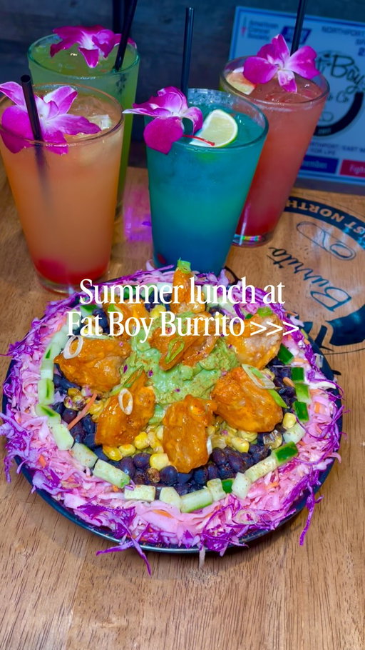 Hey Cousins! 

@fatboysburrito with locations all over #longisland is the place to be for #margaritas and amazing #shrimp #taco and #buritto bowls 🍤🥣🍹