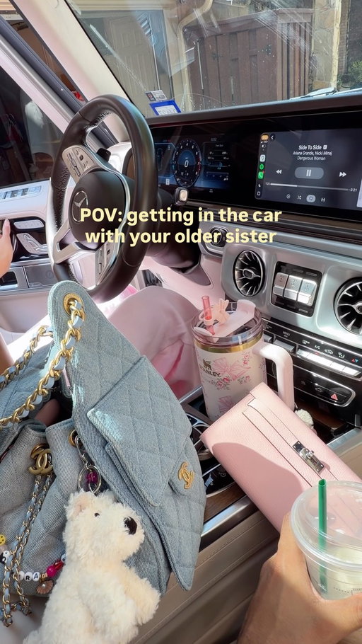 this must be how my little brothers feel… 🥲🩷 #oldersister #pinkaesthetic #gwagon #pink #sisters