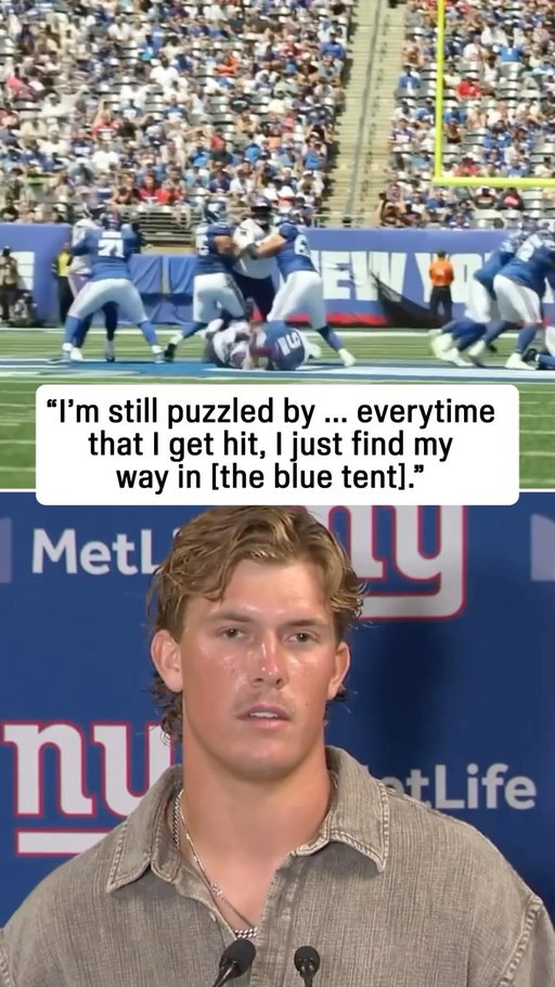 Jaxson Dart spoke on having to go to the medical tent during his preseason start against the Vikings.

(via snygiants/X, @vikings)