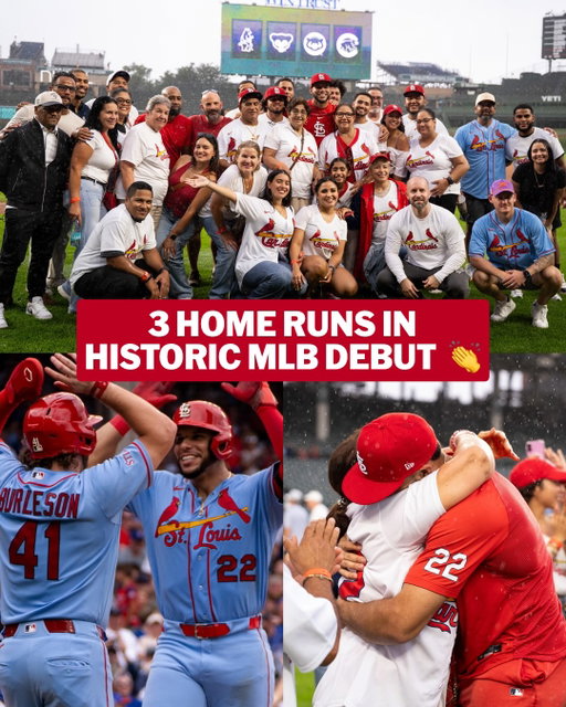 Cardinals prospect Joshua Báez became Cardinals LEGEND Joshua Báez in his MLB Debut. And his family and friends were there to witness 🥹