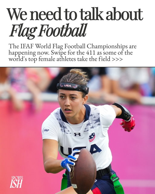 Things are heating up 🙂‍↕️

Swipe for a look inside the IFAF Flag Football World Championships in Germany this weekend, where teams are battling for a ticket to the Olympics.

For the women, Canada has already secured its spot, and the USA is in as the host nation of the 2028 LA Games. Now, one more nation is looking to punch its ticket this weekend.

Tune in tomorrow for the women’s action:

🥉 Bronze Medal Match
Mexico vs. Great Britain — 7:30 AM ET

🥇 Championship Match
Canada vs. USA — 10:30 AM ET

Stream it all on the IFAFMedia YouTube channel, or check the last slide for more viewing options. You can also catch the men’s bronze and championship matches tomorrow, too!