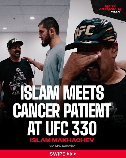 It all started with a simple comment from Islam Makhachev.

Islam came across a post of a fan proudly wearing his T shirt during a chemotherapy session. He left just five words:

“The real champ. Get well soon.”

As things evolved he later flew the fan out, got him tickets to his fight with Ian Garry, and made sure they finally got the chance to meet.

🎗️

Via @ufceurasia