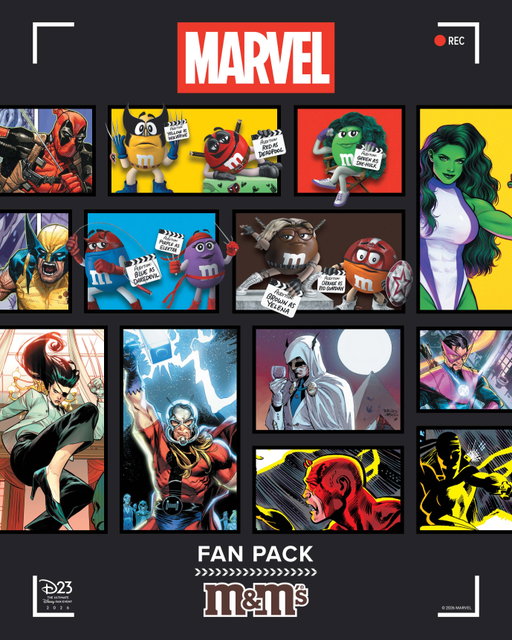 Check out these sweet Marvel variant covers featuring some of our friends from @mmschocolate! Fans at #D23: The Ultimate Disney Fan Event received these covers in special fan packs during Disney | Marvel: A Legacy of Stories Presented by M&M’S this afternoon.