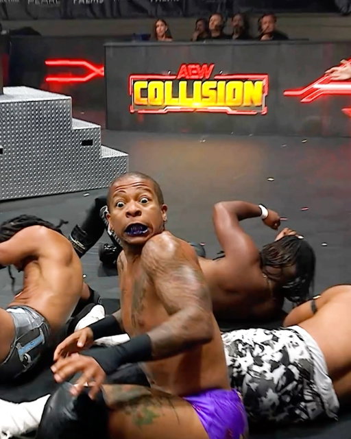 @IAmLioRush wipes out EVERYONE 😳

#AEWCollision is on NOW on TNT & streaming on HBO Max!