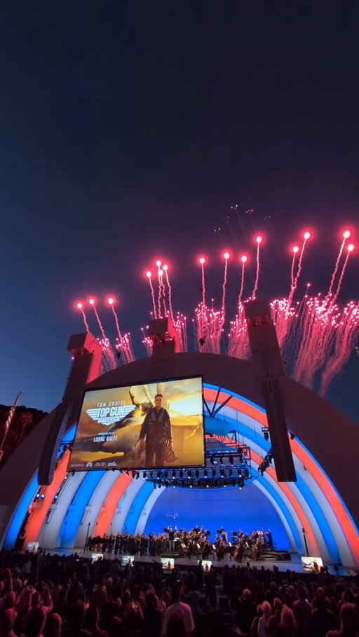 Well that's one way to kick off Top Gun: Maverick in concert at the Hollywood Bowl ✈️🎆