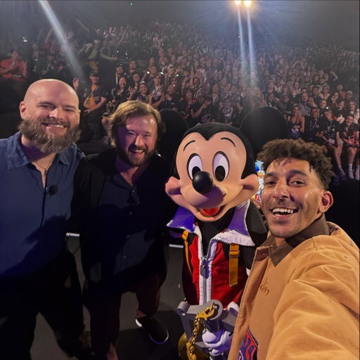 Thank you @SquareEnix @DisneyGames and @DisneyD23! I loved hosting the @KINGDOMHEARTS panel! Can somebody please draw us as Riku, Sora, Mickey and Zero!? 🥹🥹🥹 please! #D23