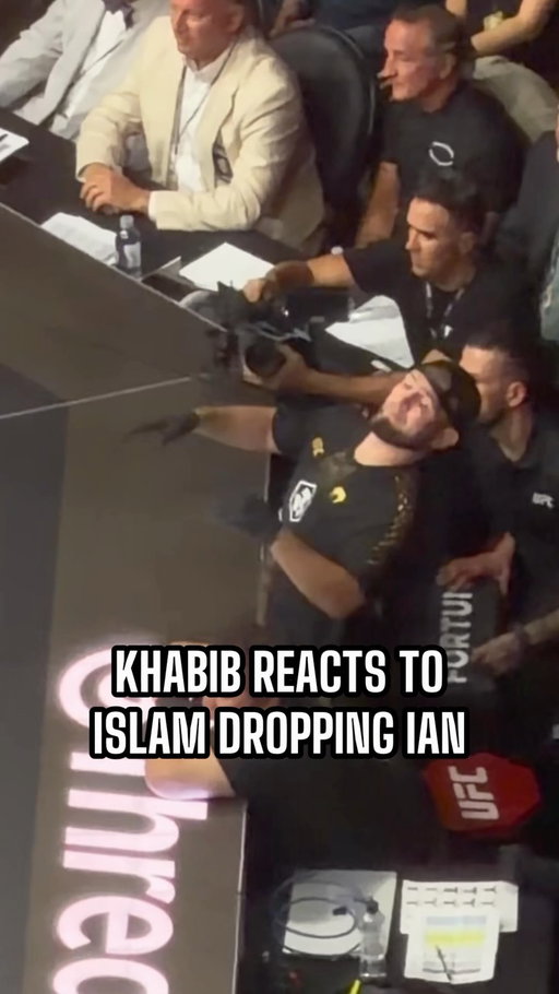 Khabib’s reacts to Islam Makhachev dropping Ian Garry with a head kick 🤯