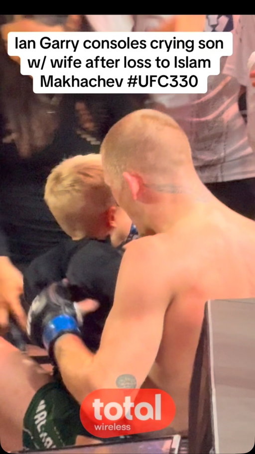 Ian Garry consoles crying son with wife after loss to Islam Makhachev #ufc330