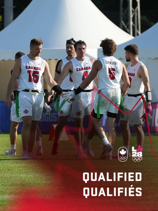 QUALIFIED FOR LA 2028 🥳⁣
⁣
Team Canada’s men’s flag football team has secured their spot at the LA 2028 Olympic Games by defeating Mexico in overtime to win the bronze medal at the IFAF Flag Football World Championships 🏈⁣
⁣
-⁣

QUALIFIÉS POUR LA 2028 🥳

L’équipe masculine canadienne de flag football a assuré une place de quota au Canada pour Los Angeles 2028 en remportant la médaille de bronze en prolongation face au Mexique aux Championnats du monde de flag football de l’IFAF🏈