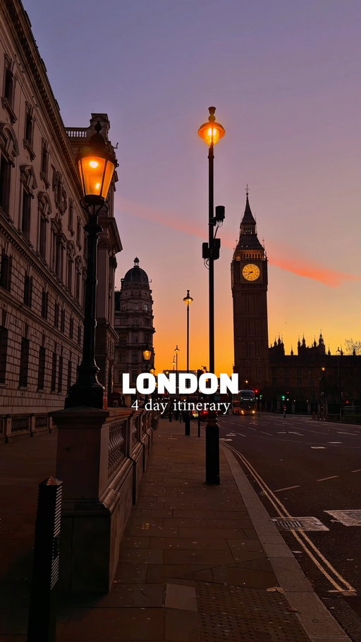 Steal my 4-day autumn itinerary for London 🍂🇬🇧

Day 1: Classic London
Start at Westminster Abbey and walk along the South Bank towards the London Eye. Cross Westminster Bridge and explore St James’s Park before wandering around Buckingham Palace and St James’s. Finish with golden hour at Primrose Hill for those iconic skyline views.

Day 2: Notting Hill & West London
Start with coffee and breakfast in Notting Hill, then wander through the colourful streets around Portobello Road. Head to Kensington Gardens and Hyde Park for autumn foliage before exploring Kensington and Chelsea. Finish the day with dinner and cosy drinks in Soho.

Day 3: East London & Markets
Start at Tower Bridge and walk along the Thames towards Borough Market for lunch. Explore the City of London before heading east to Spitalfields Market and Brick Lane. Finish with sunset views from Sky Garden or a rooftop bar.

Day 4: Cosy London
Spend the morning exploring Covent Garden, Seven Dials and Neal’s Yard before warming up in a beautiful London café. Head to Hampstead Heath in the afternoon for autumn colours and panoramic city views, then finish with a cosy pub dinner in Hampstead.

🍂 Autumn Tips
London is magical in autumn, especially early in the morning when the parks are quiet and the light is soft. Leave room for spontaneous coffee stops, cosy pubs and wandering through the leafy neighbourhoods — some of the best autumn moments aren’t on the itinerary.

Save this for your next autumn trip to London. 🤎

#visitlondon #london #shotonosmo #djiawards #djipocket4 

London itinerary, 4 days in London, London autumn itinerary, London travel guide, things to do in London, London in autumn, London photography, London cafés, London city break