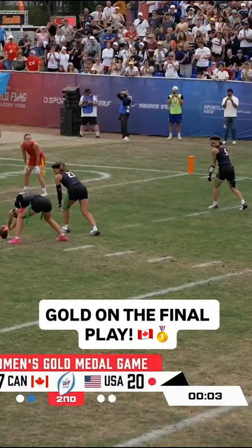 Canada wins the 2026 IFAF World Flag Championship on the final play of the game! 🏆🇨🇦

(via X/NFL)
