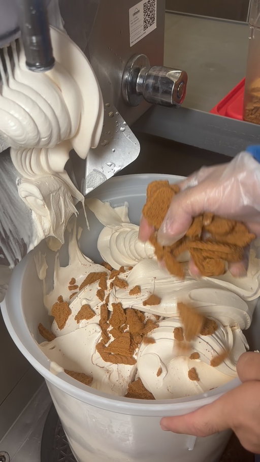 A closer look at this month’s special scoop 🍰🍪

We’re going #BehindTheScoop with Cheesecake with Biscoff® Cookies — creamy cheesecake-flavored ice cream sprinkled with crunchy Biscoff® cookie pieces for the perfect mix of cheesecake flavor and cookie crunch.
If you’re a Biscoff® cookie lover, this one’s for you.