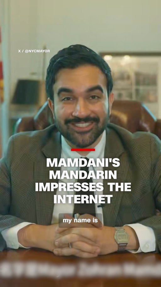 People are reacting online to New York City Mayor Zohran Mamdani speaking Mandarin in a video posted on social media. The video draws attention to a lottery his administration created, in partnership with the Theatre Development Fund, to give high school students free tickets to Broadway shows.