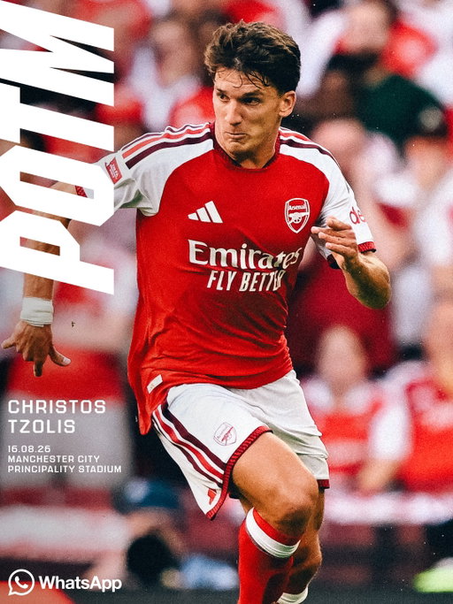A creative spark in attack 💫 ⁣
⁣
Your FA Community Shield POTM: Christos Tzolis 🏅⁣
⁣
🤝 @whatsapp