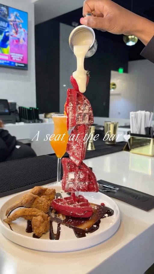 Ep 3 | Let’s try out Soufflé Bistro & Bar, one of the newest restaurants in Arlington ✨ As soon as I walked in they were super sweet and I was instantly shocked by how cute it was inside 💚

FOOD 🧇🍓🍝

Red Velvet Waffle Tower — drizzled with vanilla cream and dusted with powdered sugar, honestly show stopping and still not overly sweet! 

Cajun Shrimp Pasta — such a full portion I took the other half to go, well seasoned and beautifully presented

Collard Greens + Mac & Cheese — honestly they had me sold at $6! I’ll be back to try the yams and cornbread 😋

DRINKS 🍹 

P* Star Martini — So good!! If you take a look at their menu, you’ll see they have a bunch of different fun shaped glasses and drinks, including flights too!

My opinion: worth a seat at the bar 💚 @soufflebistroandbar 

📍Souffle Bistro & Bar
6407 S Cooper St
Ste 101
Arlington, TX  76001

#100thingsindallas #dallasrestaurants #thingstodoindallas #soufflebistroandbar #dfwrestaurants arlington restaurants, dallas content creator dfw black owned, black owned restaurants dallas