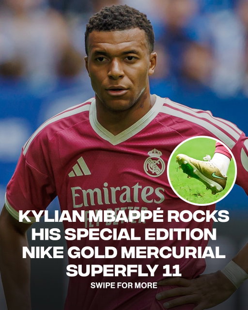 Kylian Mbappé hits the pitch in the Special Edition Gold Mercurial Superfly 11 that Nike cooked up after he won the 2026 Golden Boot and became the World Cup’s all time leading scorer, is Real Madrid winning LaLiga this year? ⚽️

📸: Getty