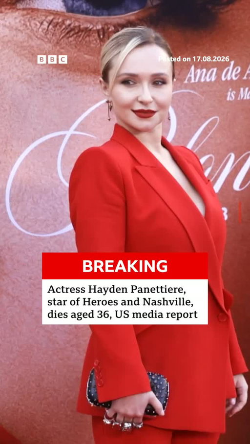 Actress Hayden Panettiere, star of TV shows Heroes and Nashville, has died at the age of 36, her representative told several US news outlets.
 
"It is with profound sadness that we share the tragic passing of our beloved Hayden. She was an incredible light and a force of nature who brought immeasurable love and joy to all who knew her and to the millions who watched her onscreen," her father, Skip Panettiere, said in a statement.
 
The details surrounding her death were not immediately available.
 
Tap the link in @BBCNews's bio for more on this story.
 
#BBCNews