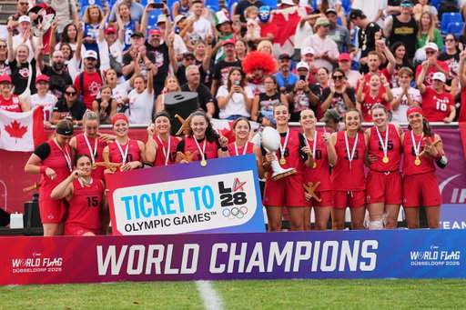 TEAM CANADA IS OFFICIALLY ON THE ROAD TO LA 2028 💥⁣
⁣
Both Canada’s women’s and men’s flag football teams have officially secured their spots at the next Summer Olympic Games! 🇨🇦🏈 ⁣
⁣
Canada’s women were crowned world champions, while the men captured bronze at the World Championships!⁣
-⁣
Les équipes canadiennes féminine et masculine de flag football ont officiellement décroché leur place aux prochains Jeux olympiques d’été! 🇨🇦🏈⁣
⁣
Les Canadiennes ont été sacrées championnes du monde, tandis que les Canadiens ont décroché le bronze aux Championnats du monde!⁣
⁣
📸 AP Photo/Martin Meissner