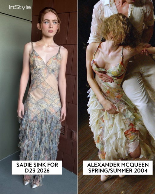 She's our #JeanGrey AND she's wearing archival Alexander McQueen! Over the weekend #SadieSink was among some of Hollywood's brightest stars to attend Disney's annual Entertainment Showcase. And while the news of the cast of Marvel Studios’ highly anticipated live-action X-Men reboot was announced, it was Sadie's spring/summer 2004 McQueen that has stayed on our minds the past couple days. Bravo Sadie for, yet another, slay! 

📷: @mollyddickson, @gettyimages
