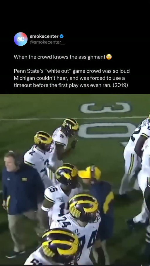 Honestly though, who could EVER forget Penn State’s “White Out” game back in 2019 against Michigan when the home crowd was rocking so loud, that Michigan literally couldn’t communicate. Mo Bamba at max volume, and absolute chaos. 

Before Michigan could even snap the ball for the first play of the game, they were forced to use a timeout as they were unaware of the play clock winding down because of the noise.

College football is almost back and yea, we can’t wait.