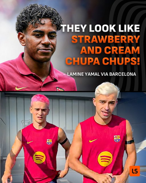 Lamine Yamal comparing Pedri and Gavi’s new haircuts to lollipops 🍭😂