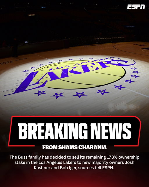 The Buss family trust — composed of siblings Jeanie, Jim, Johnny, Janie, Joey and Jesse — received majority votes to allow trustees to execute the sale. It required four of six votes to enact the tag-along provision of Mark Walter’s sale to Kushner and Iger, which valued the Lakers at $12.5 billion.

Once the transaction is completed, Jeanie Buss will no longer have the required ownership percentage to remain governor. NBA guidelines require controlling owners/governors to own at least 15% of a franchise.

Statement from the Buss family to ESPN: "We have decided as a family to sell the remaining Buss Family Trust shares to the Bob Iger group as part of the ongoing transaction. We love the Lakers, Laker fans and will continue to support Los Angeles; but it is time to use this opportunity to move on and exit gracefully while we still can."