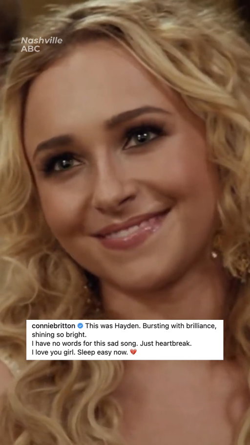 "You gotta go after what you want and never take no for an answer."

Connie Britton is honoring her 'Nashville' costar Hayden Panettiere with words of love.

#haydenpanettiere #nashville