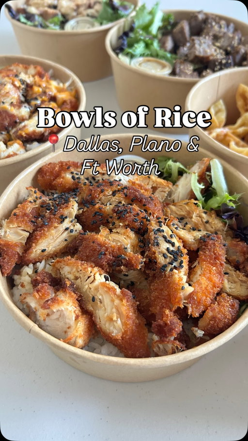 Found a new pick-up or delivery option for those days when making dinner just ain’t happening! @eatbowlsofrice 🍚

Bowls of Rice serves Asian-inspired rice bowls with huge portions made fresh for pick-up or delivery. They operate out of a cloud kitchen so we ordered ahead & picked up from a locker. It was so easy & quick, so perfect for a weeknight meal when you’re having a crazy week!

Trust us when we say the portion size is huge—we easily had leftovers for several meals. Our favorite kind of takeout!

We loved every bowl we tried but our favorites were the Grilled Steak Bowl and the Garlic Sesame Fusion Bowl. Pro tip: upgrade to the garlic butter fried rice! Trust us, it’s worth it!

PS This is a great late night option. 🌙 All 3 DFW locations take orders until 11 pm!

📍Dallas, Plano & Ft Worth

*sponsored #dallasfoodnerd #dallastakeout
📷: @amypyen