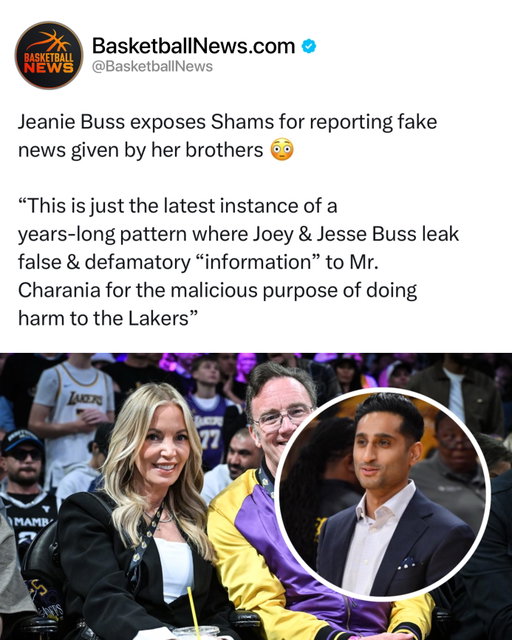 🚨 Jeanie Buss is voting against her family for selling their stake of the Lakers. She also exposed Shams for reporting fake news give by her brothers…

Things are getting spicy 

Jeanie Buss did not personally sell the Lakers today. The big news on August 17, 2026 is that the Buss family’s other members voted to sell their remaining 17.8% stake in the Lakers to the group led by Josh Kushner and Bob Iger. Jeanie actually opposed the deal and is now contesting the sale. 

That distinction matters because Jeanie was involved in the Lakers’ previous ownership change, when the Buss family agreed to sell majority control to Mark Walter in 2025. But today’s decision was not Jeanie choosing to cash out. Reports say her siblings supported selling the family’s remaining shares, while Jeanie did not. Her attorney is arguing that the sale may violate terms of the Buss family trust. 

So saying “Jeanie Buss sold the Lakers today” is misleading. A more accurate way to put it is: The Buss family voted to sell its remaining Lakers stake despite Jeanie Buss opposing the move. If the transaction ultimately goes through and receives NBA approval, it could end the Buss family’s nearly five-decade ownership connection to the Lakers and remove Jeanie from her governor role. 

Follow @basketballnews to stay tapped in