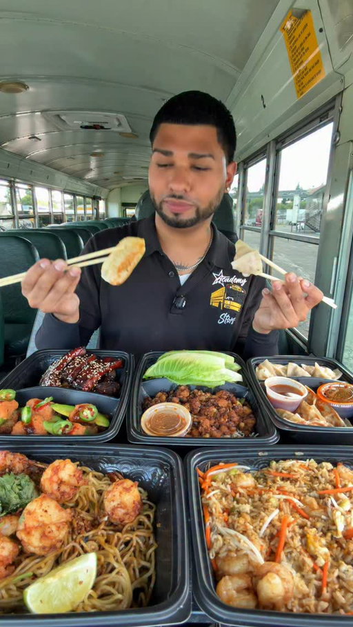 @pfchangs Takeout Mukbang on the Bus #pfchangspartner