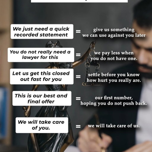 “Quick recorded statement.” “Best and final offer.” “We’ll take care of you.” Know what you're being asked to give up before you agree to anything.

Save this before the adjuster calls.

#PersonalInjuryLaw #InsuranceClaim #CarAccident #TexasLaw #InjuryLawyer #KeithAndLorfing