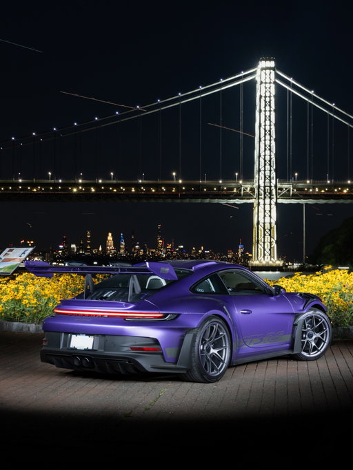 Viola Purple Metallic shining bright under the (now lit up) George Washington Bridge 

@porsche @porscheenglewood