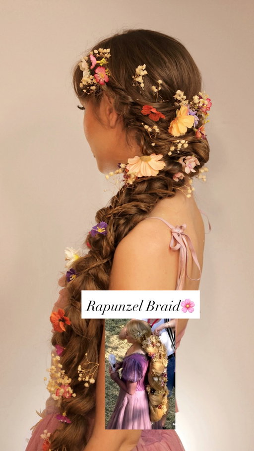 Who’s excited for the live-action Tangled?! 🌸 #RapunzelBraid 

I loved the first look Disney showed at #D23 @disneyd23 for the live-action Tangled, Teagan Croft is playing Rapunzel and that huge braid in the behind-the-scenes shots has me obsessed (& I love the direction of the purple dress!)! Here’s my take on the Kingdom Dance braid, with tons of flowers🌸 I wore this for my Rapunzel Halloween hair last year hehe. Have to wait until 2028 for the film though😭

Extensions: @irresistibleme_hair 
🦎 Clip: @colourpopcosmetics x Tangled @disney @disneystyle 

Fairytale wedding anyone?!

#Rapunzel #Tangled #TangledLiveAction