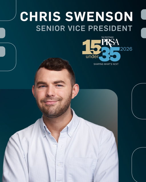 Big news for one of our own! 🌟 HUNTER Chris Swenson has been named to PRSA-NY’s 2026 15 Under 35 class.

From Junior AE to SVP, Chris has spent more than 12 years at HUNTER raising the bar for our work, our clients and our teams. We’re proud to see his impact recognized!

Congratulations to Chris and the entire 2026 PRSA-NY 15 Under 35 class! 🎉