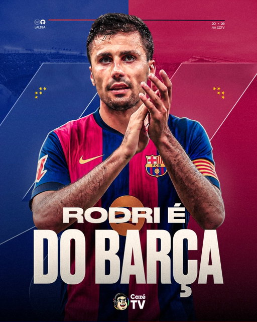 RODRI É DO BARCELONA! ❤️💙

O melhor jogador da Copa do Mundo agora é culé! 🔥

E aí, gostou da contratação? 🤔

🚨 Domingo, você assiste Barcelona x Elche AO VIVO, COM IMAGENS E DE GRAÇA, aqui na CazéTV!

#Cztv11 #Cztv01 #Cztv19 #Cztv43 #Rodri #Barcelona #LaLiga #LaLigaNaCazéTV #CoberturaCazéTV