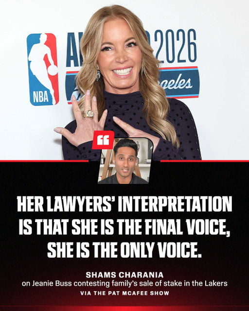 @shams on the latest around Jeanie Buss contesting her family's vote to sell stake in the Lakers.

(via @patmcafeeshow)