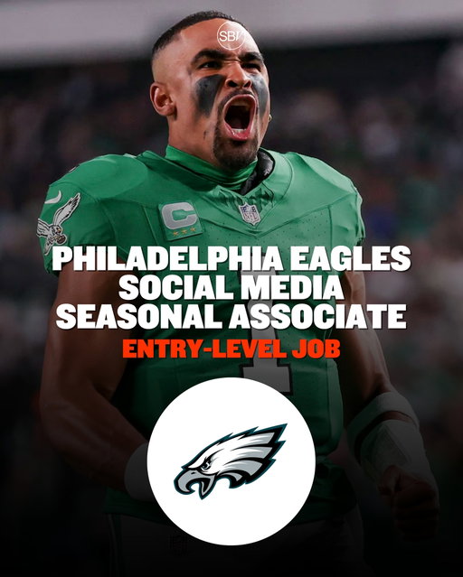Ready to create gameday content for the Eagles?

The Philadelphia Eagles are hiring a Social Media Seasonal Associate!

You’ll create mobile-first videos, manage Instagram and Snapchat Stories, write social copy, engage with fans, analyze performance, and turn live moments into content in real time.

Applicants must be recent graduates who completed an eligible degree between December 2024 and May 2026, or military members discharged during that period.

Compensation: $19/hr

Benefits: Medical coverage option, free parking, subsidized cafeteria, fitness facilities, and online learning

Relocation Stipend: $1,000 for eligible candidates traveling or relocating from more than 50 miles away

Apply to this job now on our @sportsbusinessventures job board through the link in our bio!

@philadelphiaeagles

#SportsJobs #PhiladelphiaEagles #NFLJobs #SocialMediaJobs #SportsContent