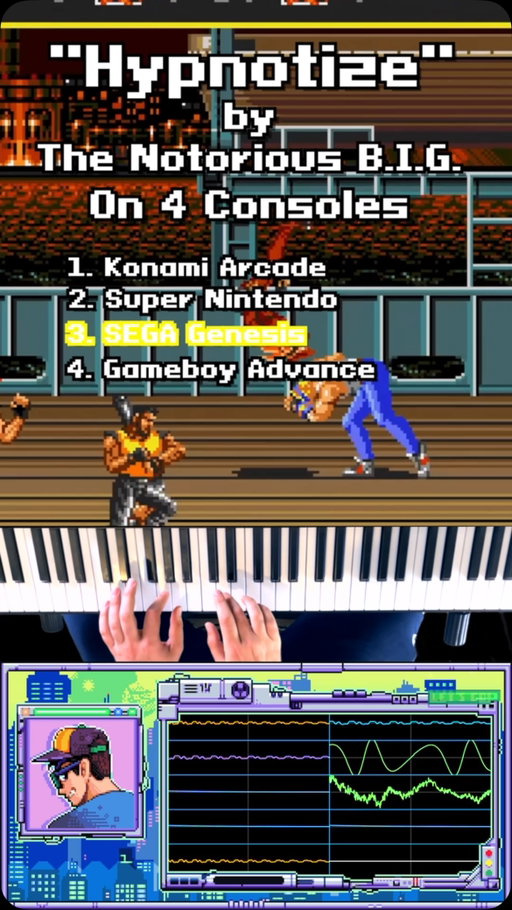 “Hypnotize” by The Notorious B.I.G. — rebuilt on 4 consoles. 🎮 An arcade board playing the sample, then the vocal running through faithful recreations of each machine’s sound hardware — SNES, Sega Genesis, Game Boy Advance. Every section is that machine’s sound engine doing its best impression of 1997.
.
And 1997 is the point. “Hypnotize” was the last single Big released in his lifetime — built on a flip of Herb Alpert’s “Rise,” one of the most iconic beats New York ever produced — days before we lost the greatest to ever do it. Most of these machines were sitting in living rooms and bodega arcades all over Brooklyn while this song owned the city. (The GBA showed up late. It’s doing its best.)
.
Huge credit to my friend @viincejg — his PS1 demake of this song is what sparked this whole idea. Go watch it, it’s beautiful. #chiptune #notoriousbig #biggie #hypnotize #videogamemusic