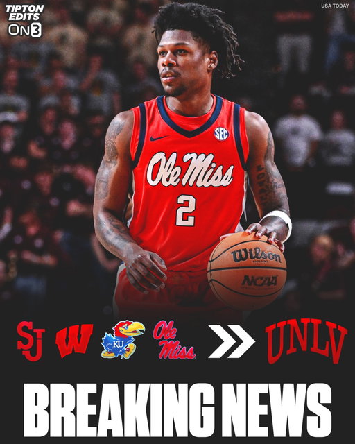 NEWS: Ole Miss transfer guard AJ Storr has committed to UNLV, he told @On3.

The 6-5 senior averaged 15.5 points, 3.1 rebounds, and 1.9 assists per game this past season. Made previous stops at St. John’s, Wisconsin, and Kansas. 

Follow @tiptonedits for more transfer portal news 📲