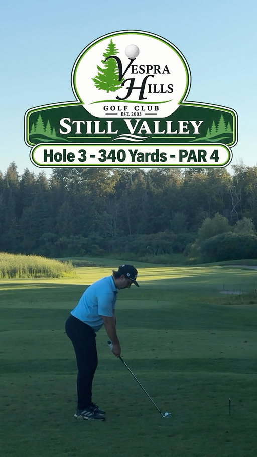 Let’s play the third hole on the Still Valley course at @vesprahillsgolf. Huge thanks to @golfing_kind for hosting me, they are fantastic people and a pleasure to golf with. @ben.mci suggested this hole on this 9 for a video and was it ever a good idea - this hole is awesome. #PlayAHole #GTAGolf #TorontoGolf #BarrieGolf #Golf