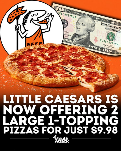 🚨🍕 LITTLE CAESARS JUST DROPPED A MAJOR PIZZA DEAL!

Little Caesars is offering Large 1-Topping Pizzas for just $4.99 each when you grab two! 🔥

Customers can score TWO large pizzas for only $9.98 total by using promo code PIZZAPIZZA at checkout. That means you can mix up your toppings, feed the family, or simply keep both for yourself. 👀🍕

At under $10 for two large pizzas, this could be one of the easiest budget dinner moves right now.

🍕 Large 1-Topping Pizza
💰 $4.99 each when you buy two
📲 Use code: PIZZAPIZZA

Who’s taking advantage of this Little Caesars deal? 👇🔥