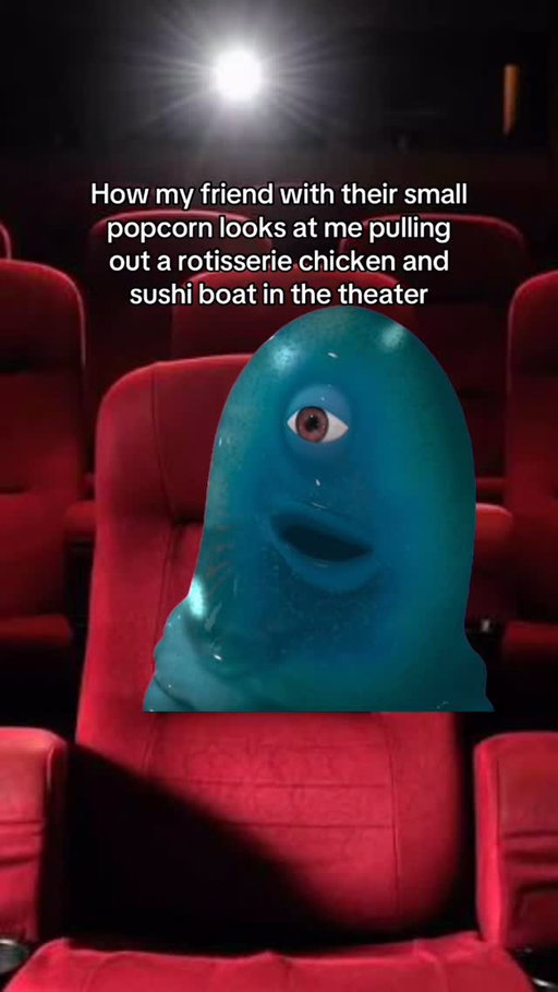 Just a small snack 😂 #moviememes #movies #monstersvsaliens #bob #movietheater