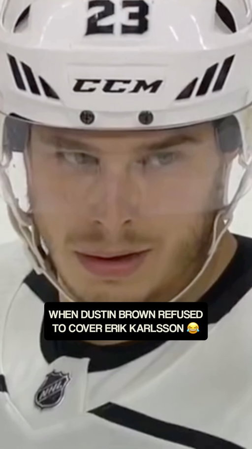 That time Dustin Brown absolutely refused to cover Erik Karlsson in overtime 😂

(via @tsn_official)