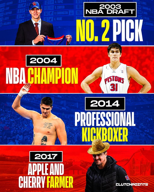 An NBA champion left millions in NBA money to be an apple farmer.

Most people remember Darko Milicic as a bust and the man drafted ahead of Carmelo Anthony, Dwyane Wade, and Chris Bosh in the 2003 draft.

He played 10 seasons in the league on 6 different teams and had his best statistical seasons when he was with the Minnesota Timberwolves, a stint which came in the latter point of his career.

In his last season with the Celtics in 2012, Doc Rivers even said Milicic had a chance to be a starter on a playoff team.

But after a game, he decided to walk away from the NBA at 30 years old and returned home to Serbia.

Once he retired, Milicic went through a mid-life crisis.

He became a professional kickboxer.

He tried to make a return to professional basketball.

In 2017, he finally found his true happiness thanks to his friends who encouraged him to try farming.

Milicic got hooked immediately and bought a 125 acre property to grow apples and cherries.

"I’m working on my farm and enjoying that kind of production. I take walks through my fields and watch the process, which makes me really happy. I’ve created my own peace of mind and I’m enjoying it," Milicic said in an interview with Serbian radio station B92.

Today, Milicic exports his apples to multiple parts of the country, including Dubai, Russia, and countries in Africa.

Working as a farmer won't earn him the same money he had in the NBA.

But to Darko Milicic, nothing he made in the NBA compared to the happiness he found on his farm.