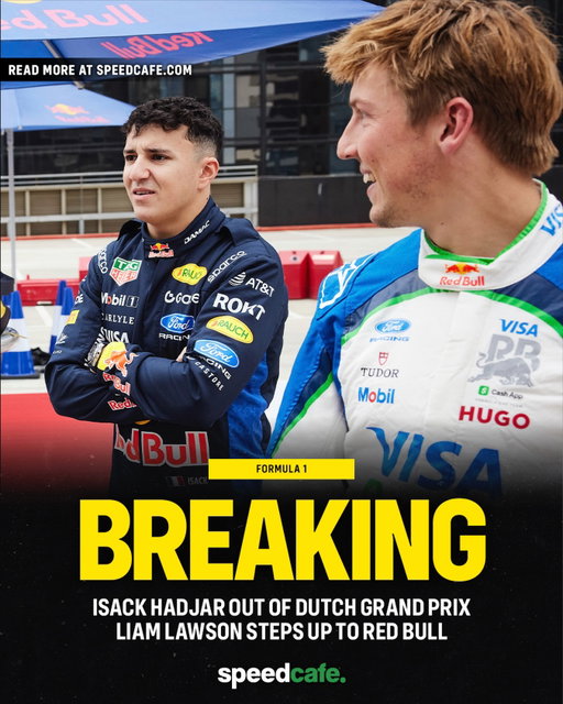 CONFIRMED! ‼️ Lawson replaces Hadjar in Zandvoort! 

Read more at Speedcafe.com 🔗

#speedcafe #f1 #formula1