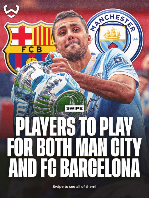 Swipe ⬅️ to check out some of the players who have represented both Manchester City and Barcelona. 🔵🔴