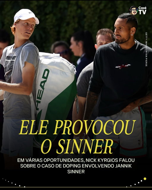 SEMPRE FALOU DO SINNER!

Após Jannik Sinner ser suspenso em fevereiro de 2025 por três meses ao testar positivo para clostebol (um esteroide anabolizante), Nick Kyrgios sempre atacava o italiano em entrevistas e nas redes sociais. Em uma das oportunidades, disse que jamais faria dupla com ele, pois jogava apenas com jogadores limpos.

#CoberturaCazéTV #Tênis