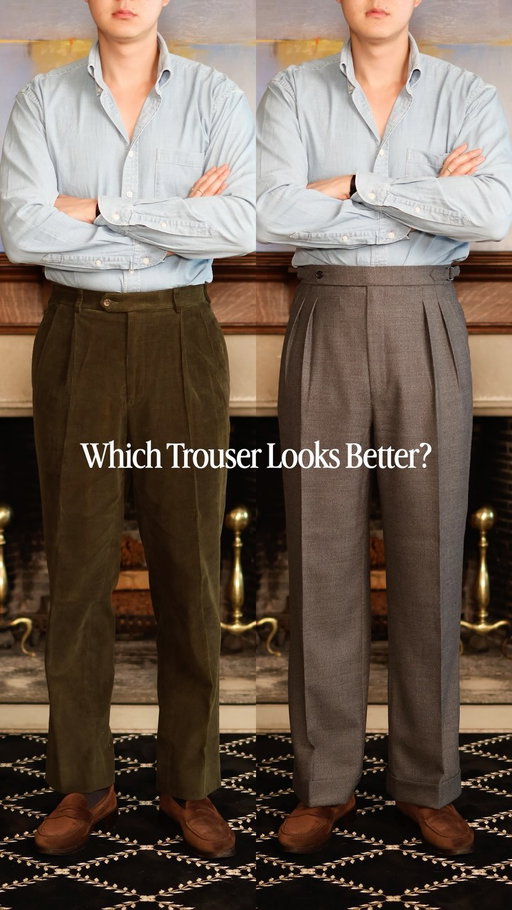 The secret to a better fitting trouser is simpler than most people think. Go higher and go fuller.

A high waisted trouser sits right at or just below your belly button. That extended rise does three things immediately. It elongates your legs, making you appear taller. It keeps your shirt tucked in throughout the day without any effort. And it creates a more flattering silhouette, especially when worn with a jacket, where the clean line from waist to shoulder is uninterrupted.

Most men are wearing their trousers too low and too slim, and those two things together are what make a trouser look and feel off. The fuller leg is the other half of the equation. Not wide, not slim, but a middle ground that drapes cleanly and moves well. Finding that balance comes down to personal preference but there is a simple test I use to check if a trouser is too slim. Lift it up to just below the knee and let go. If it catches your calf on the way down, it is too slim. If it falls and drapes smoothly, you are in the right place.

A higher rise with a fuller leg is the combination that has stood the test of time in classic menswear for a reason. It flatters more body types, it wears more comfortably throughout the day, and it simply looks more intentional than a low rise slim leg trouser.

Next time you are looking for a new pair, start there.